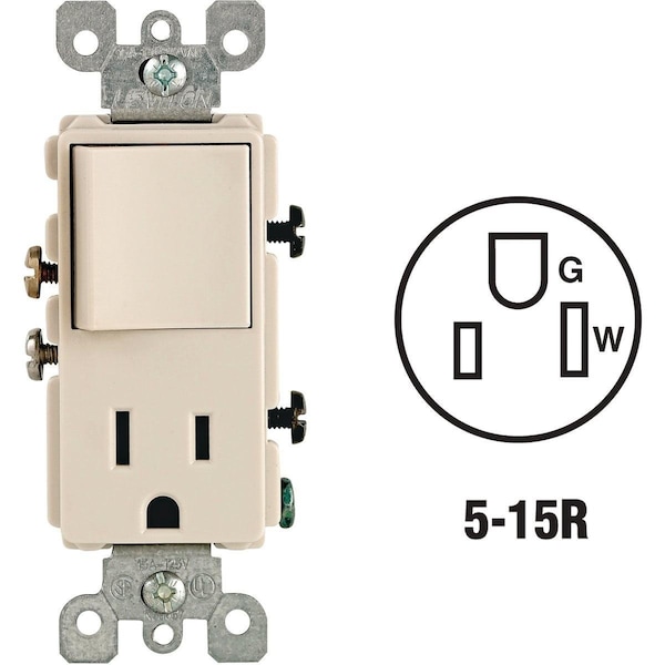 Light Almond 15A Switch & Outlet
